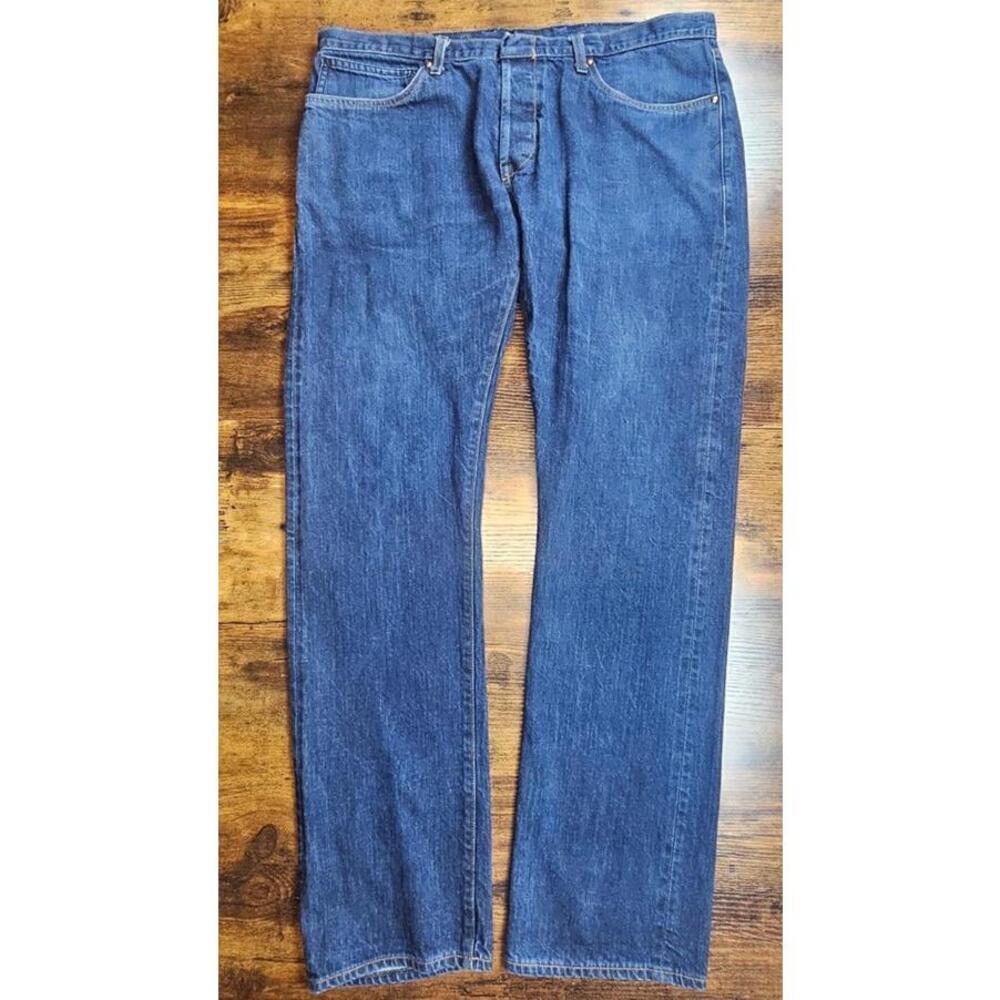 The Blksmith Slim Tim Blue Selvedge Denim Jeans Button Fly Size 38X33